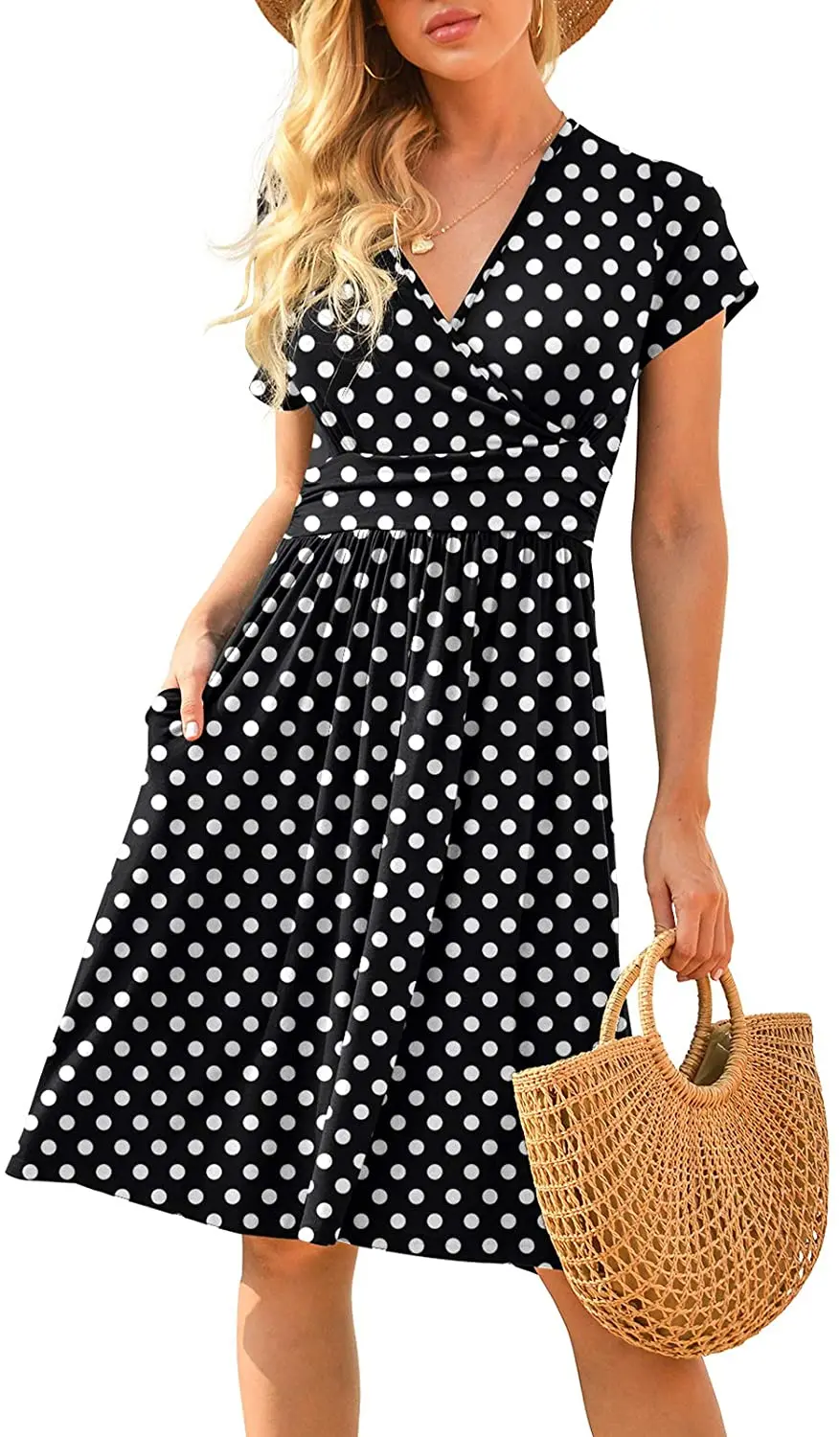 

robe 3xl summer women dress Casual short sleeve v neck A-line pocket dress Lady floral print wrap dress