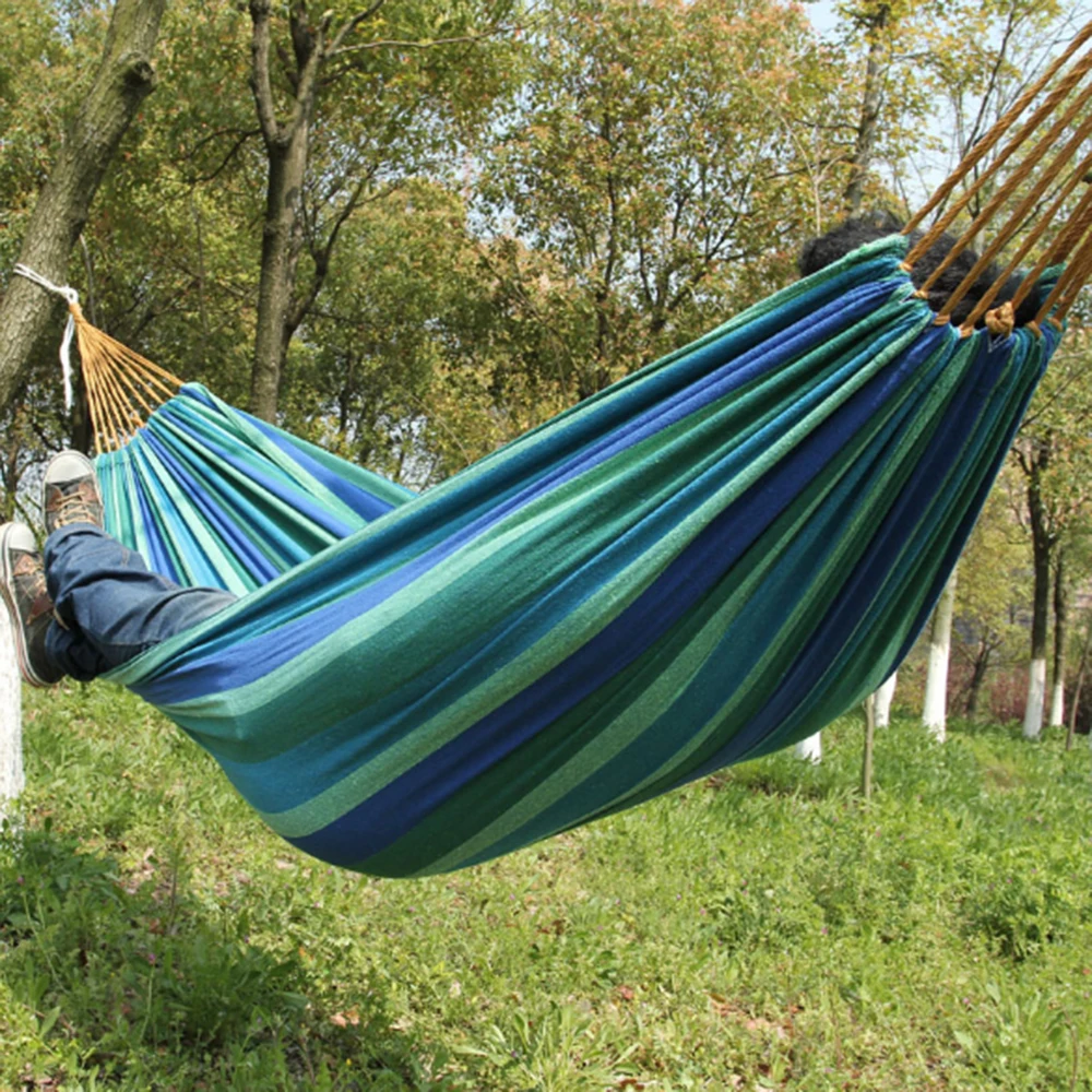 Портативный подвесной холст гамак для путешествий на открытом воздухе Кемпинг
