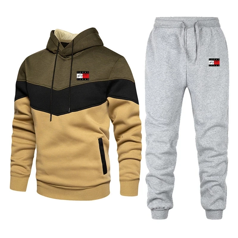 

Brand Men's Sports Suit Fashion Jogging Suit + Men's Casual Sports Pants 2021 Autumn and Winter Pant Closure Type Style Material