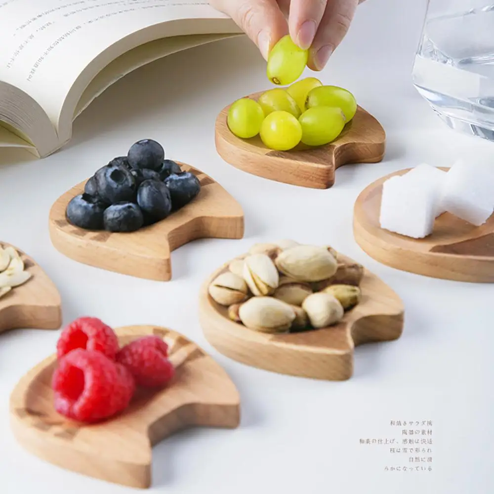 5 шт. в японском стиле бук дерево форма кота соус блюдо кухня маленькие закуски