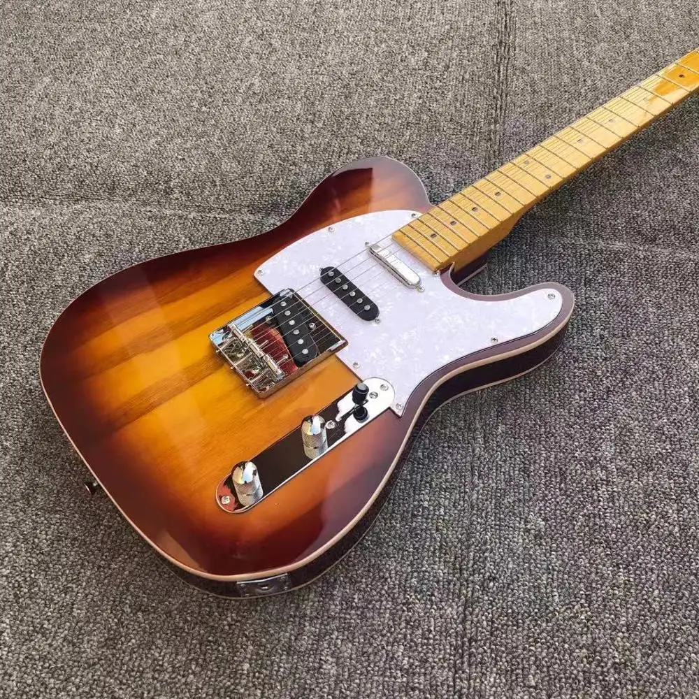 Tele электрическая гитара Swam Ash Sunburst воск в горшке звукосниматели SSS 22 лада клен