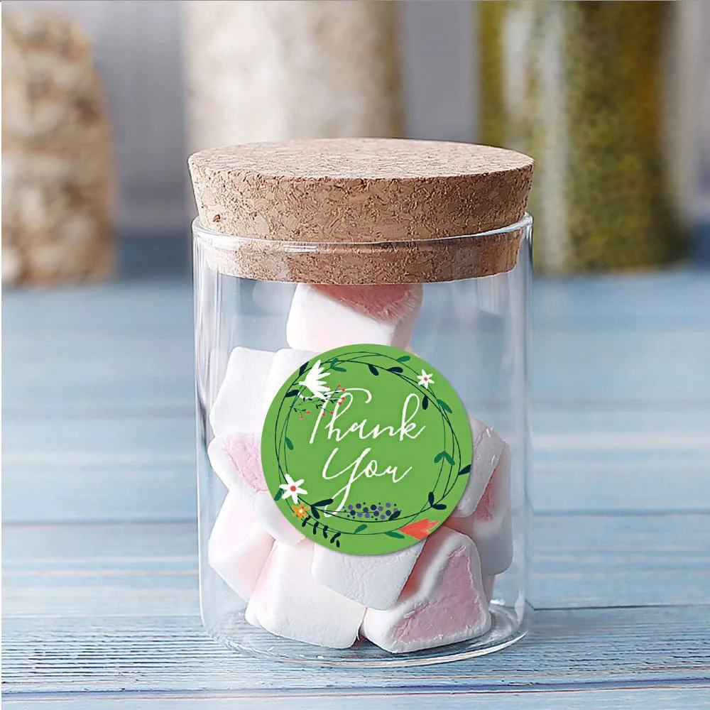 

Qiduo 500pcs Thank You Stickers for Supporting My Business Circle Paper Handmade Seal Label Gift Packaging Stationery Sticker