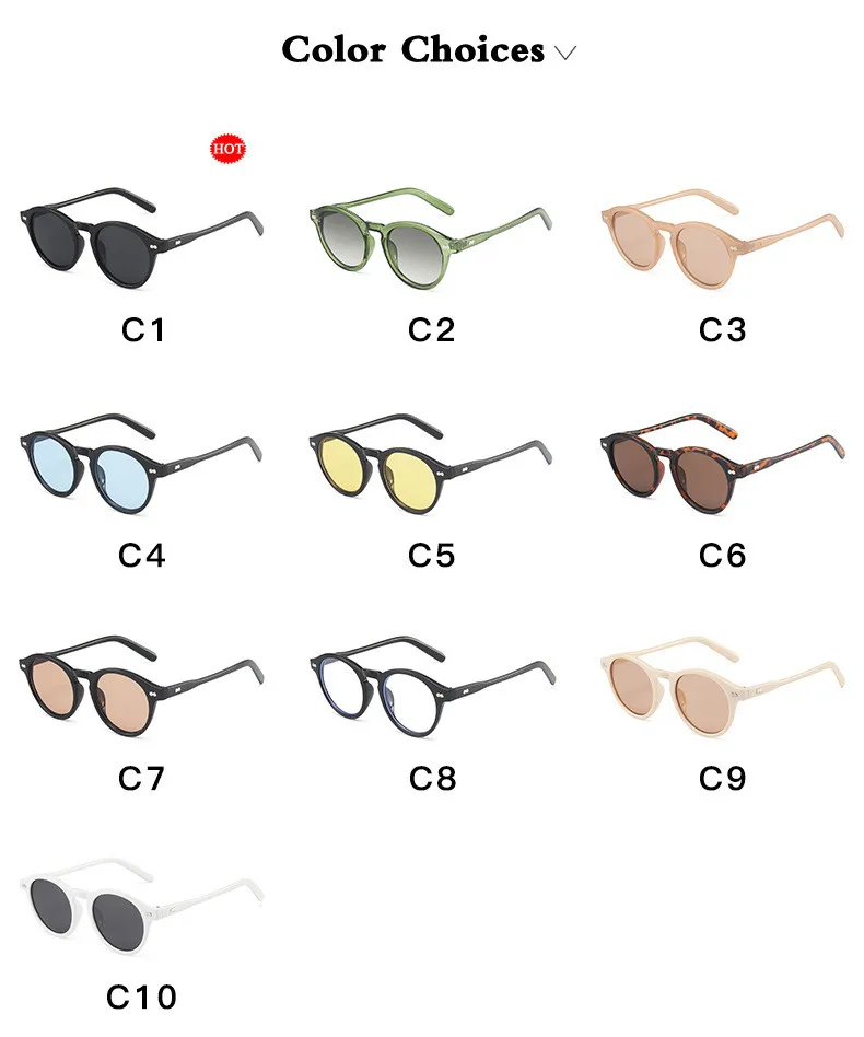 Мужские и женские круглые очки VWKTUUN Винтажные Солнцезащитные в оправе с