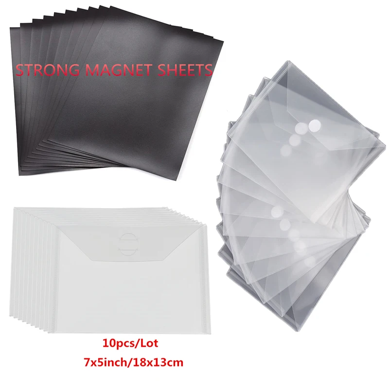 5*7 inch Strong Magnetic Sheets & Plastic Folder Bags Set For Storaging Cutting Dies Holders Organizer Transparent Bags 2021