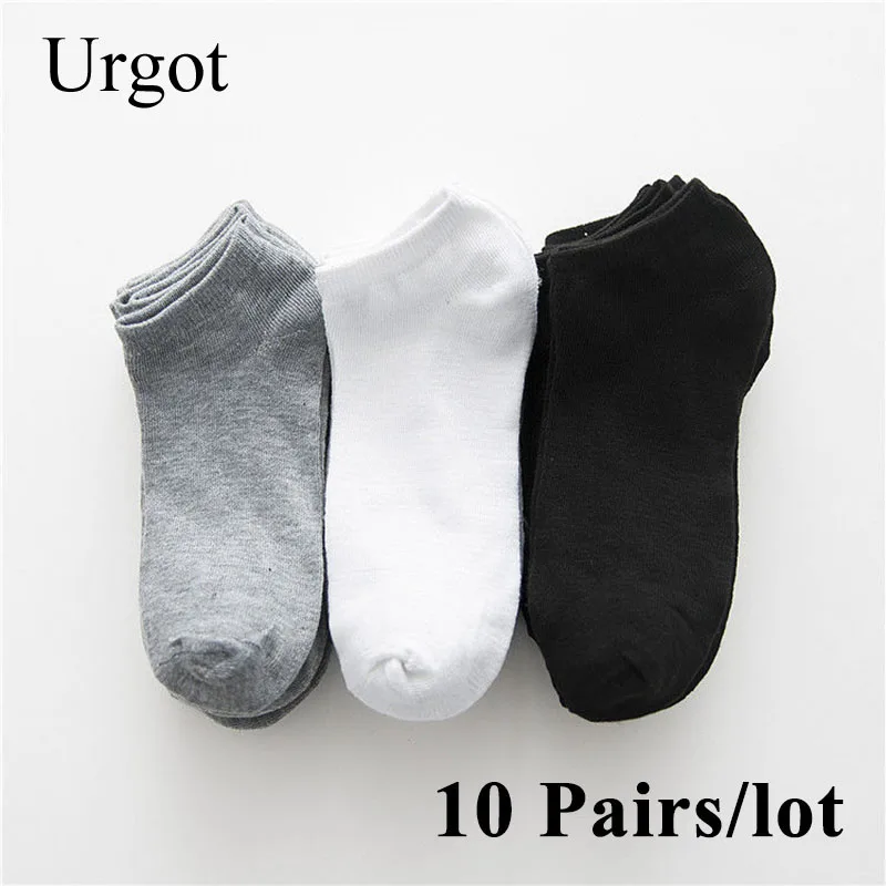 Urgot 10 пар мужских носков дышащие спортивные носки однотонные башмачки удобные