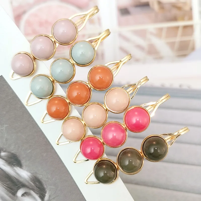 Заколки для волос в Корейском стиле однотонные металлические зажимы шпильки