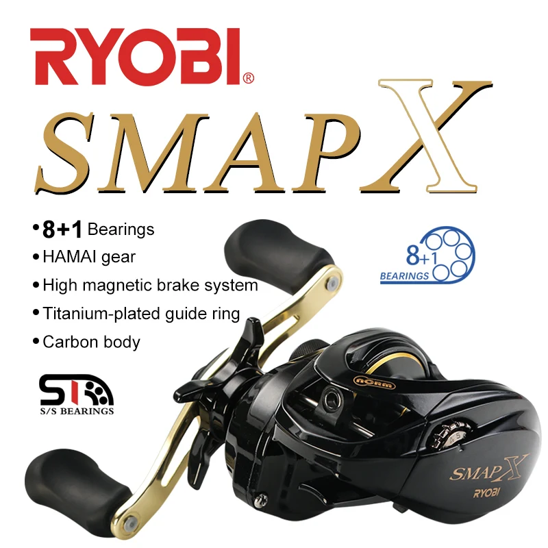 Smap X 8+1bb 6.4:1gear Ratio Max Drag5kg Carbon Body Saltwater Reel Fishing Wheel Pesca