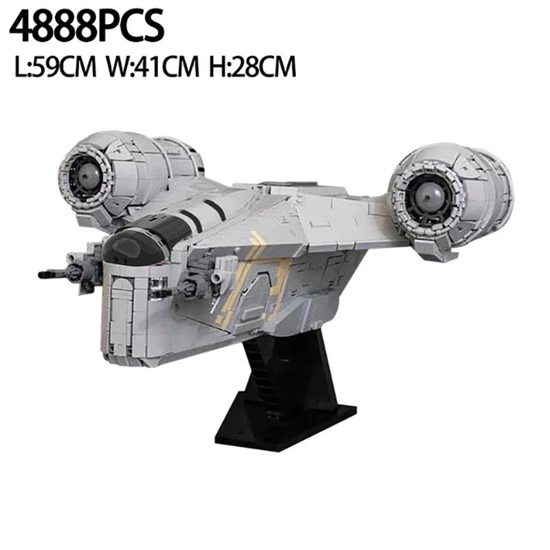 

MOC Razor Star Space Crest Collection Building Blocks Creative Star Movie Scene Spaceship Battleship Model Toys Gifts For Kids