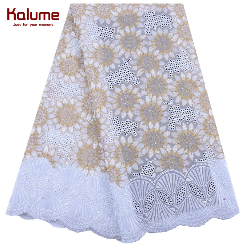 Kalume горячая Распродажа африканская швейцарская вуаль хлопковая кружевная ткань