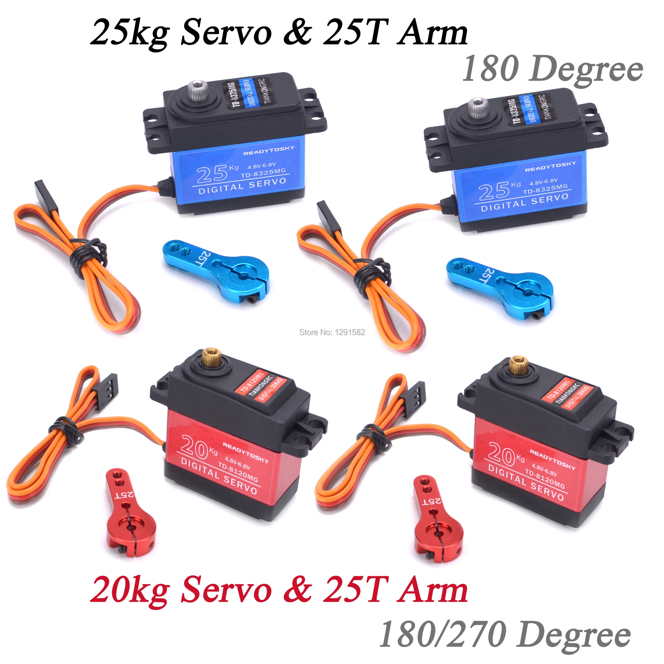 Сервопривод Радиоуправляемый с металлической шестерней 20 кг 25 цифровой