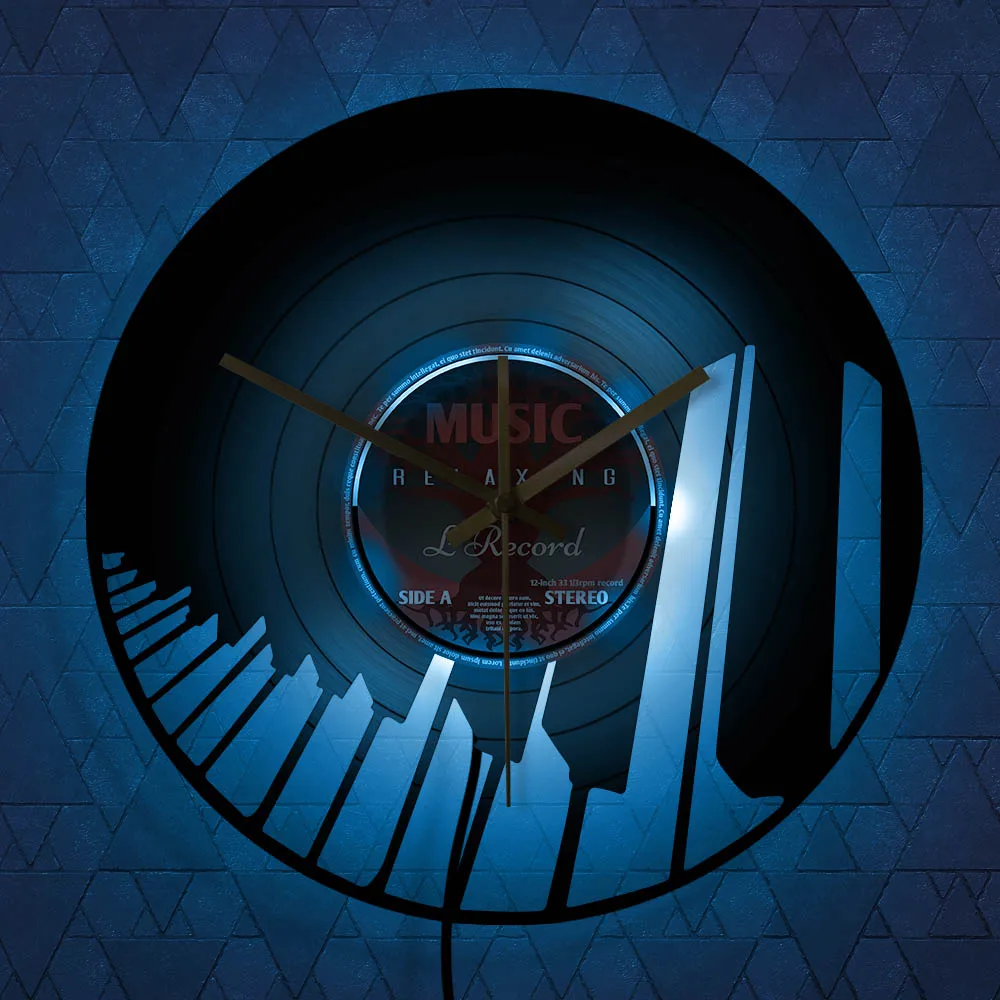 Виниловые настенные часы с музыкальной клавиатурой виниловые украшения для дома