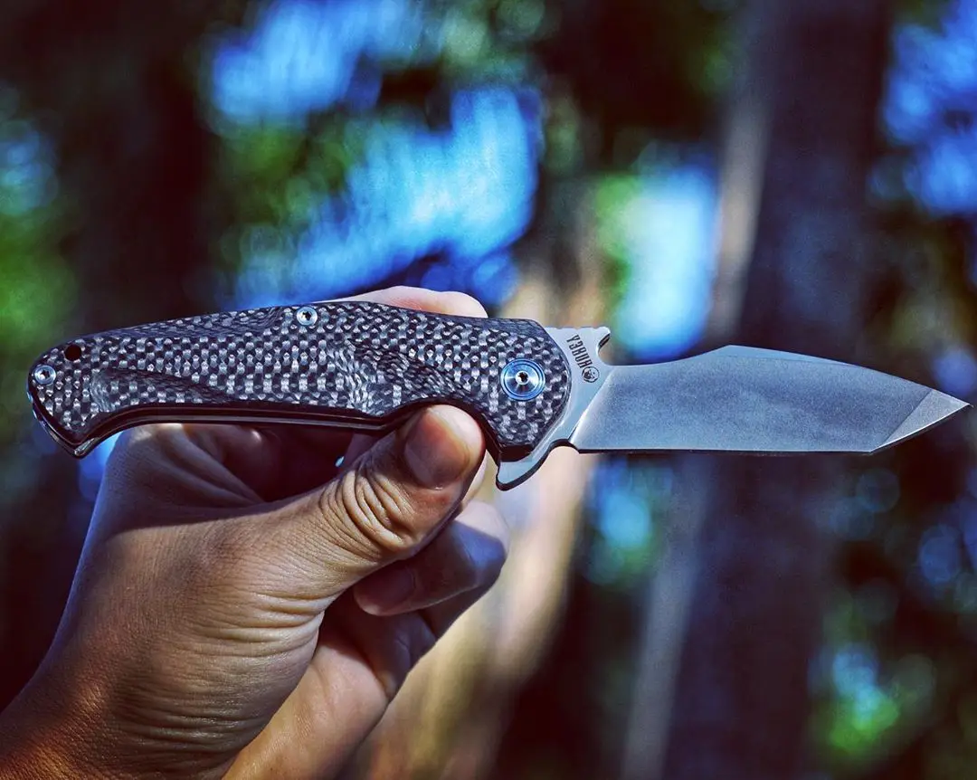 KUBEY KU159CF складной нож S35VN и D2 сталь углеродное волокно ручка титановая ЗАДНЯЯ РАСПОРКА керамический шариковый подшипник Тактический Кемпинг