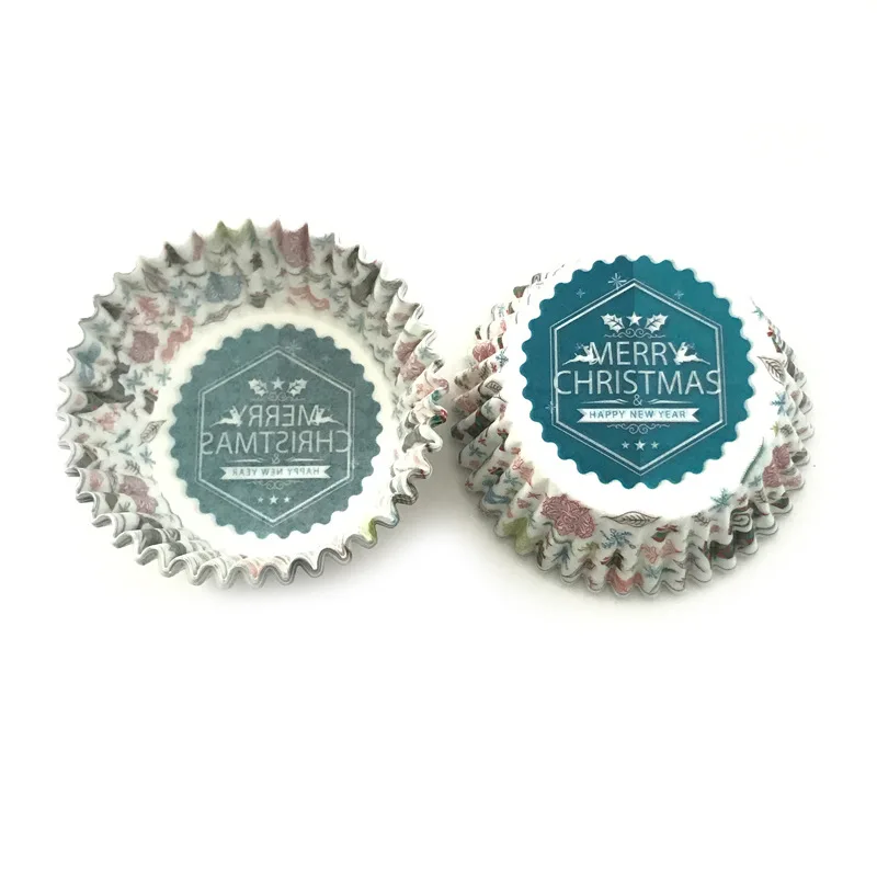 Рождественский милый торт Маффин чашка для вечеринок бумажная упаковка торта