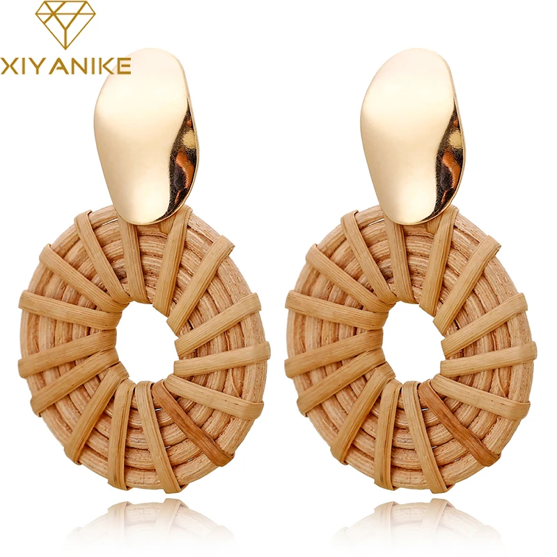 Корейские серьги-подвески XIYANIKE геометрической формы для женщин круглые из