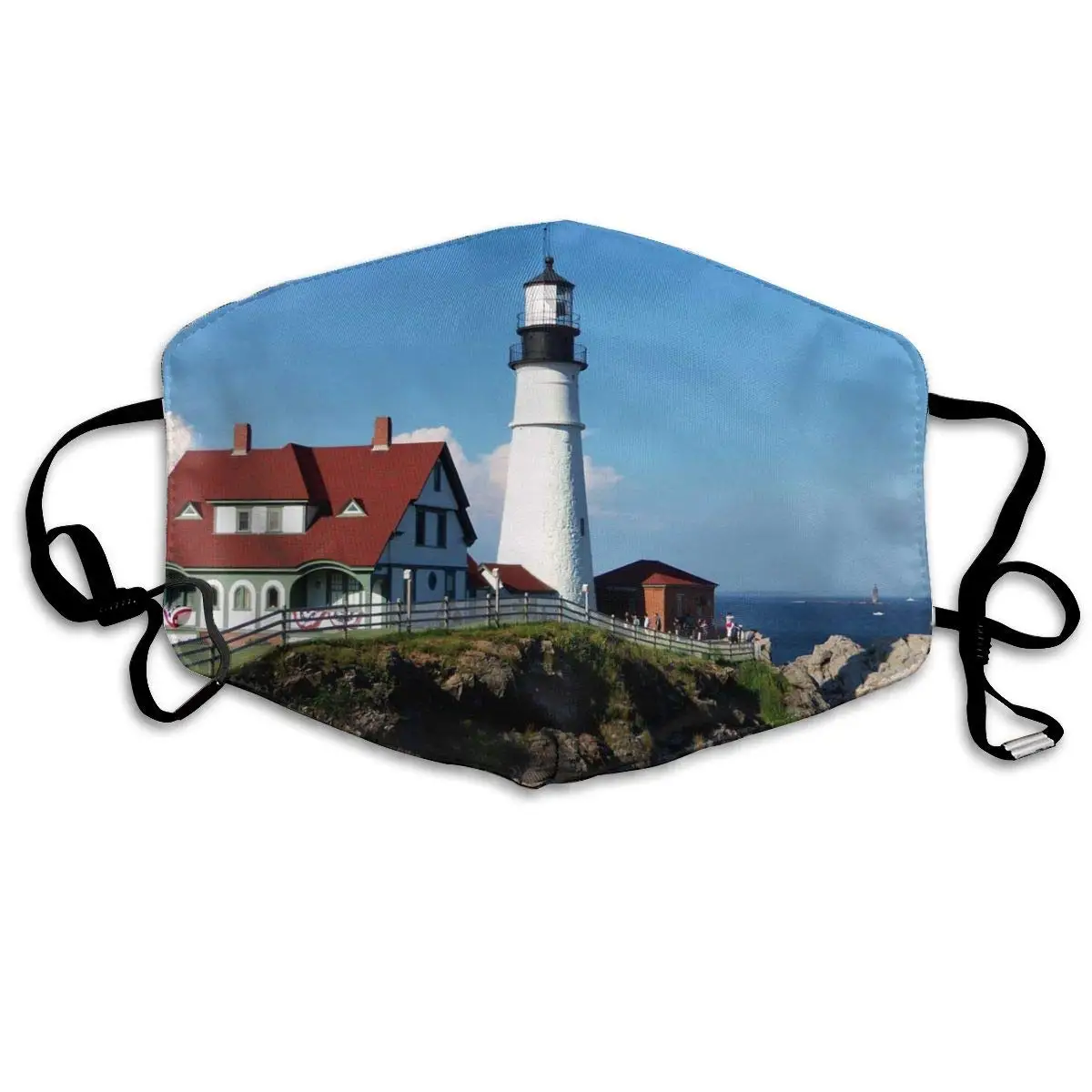 

Mouth Mask House and Lighthouse Print Masks - Breathable Adjustable Windproof Mouth-Muffle, Camping Running for Women and Men