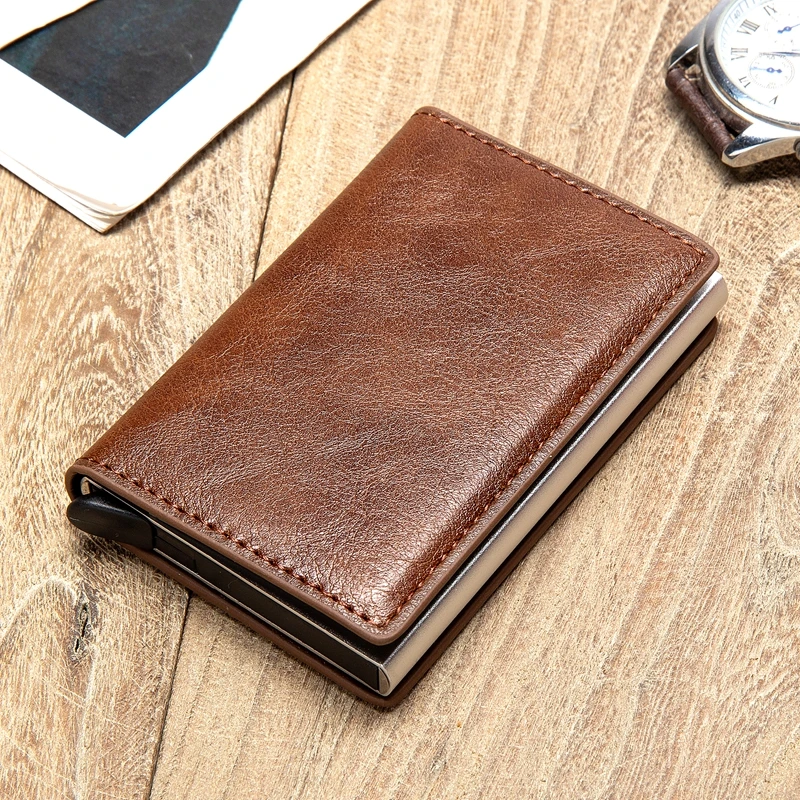 BISI GORO с защитой от краж Для мужчин Винтаж кредитной держатель для карт блокировки