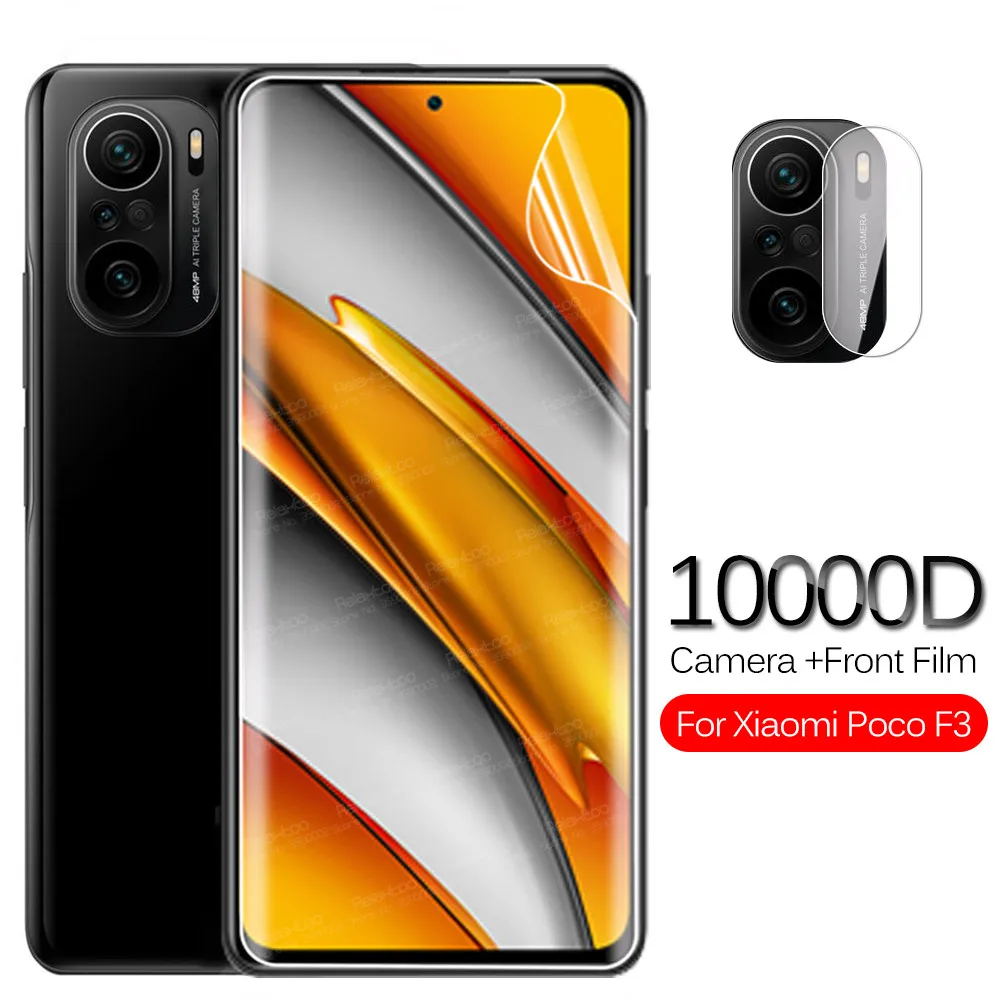 

Изогнутая Гидрогелевая пленка 10000D для Xiaomi Poco F3 PocoF3 Pocophone Little F 3, защита для объектива камеры, не закаленное стекло