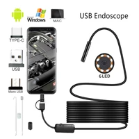 5 5mm mini endoscope camera type c usb inspection borescope camera flexible ip67 waterproof 6leds adjustable endoscope camera 5