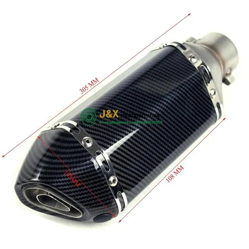 

36-51mm Universal Motorcycle Exhaust Muffler Glass Fiber face Slip On Fit Most motorcycle