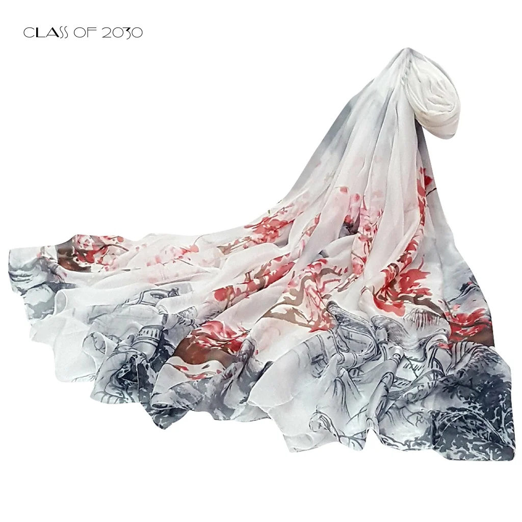 Шарф женские шарфы женский шарф Сливовый цветок платок для защиты от солнца