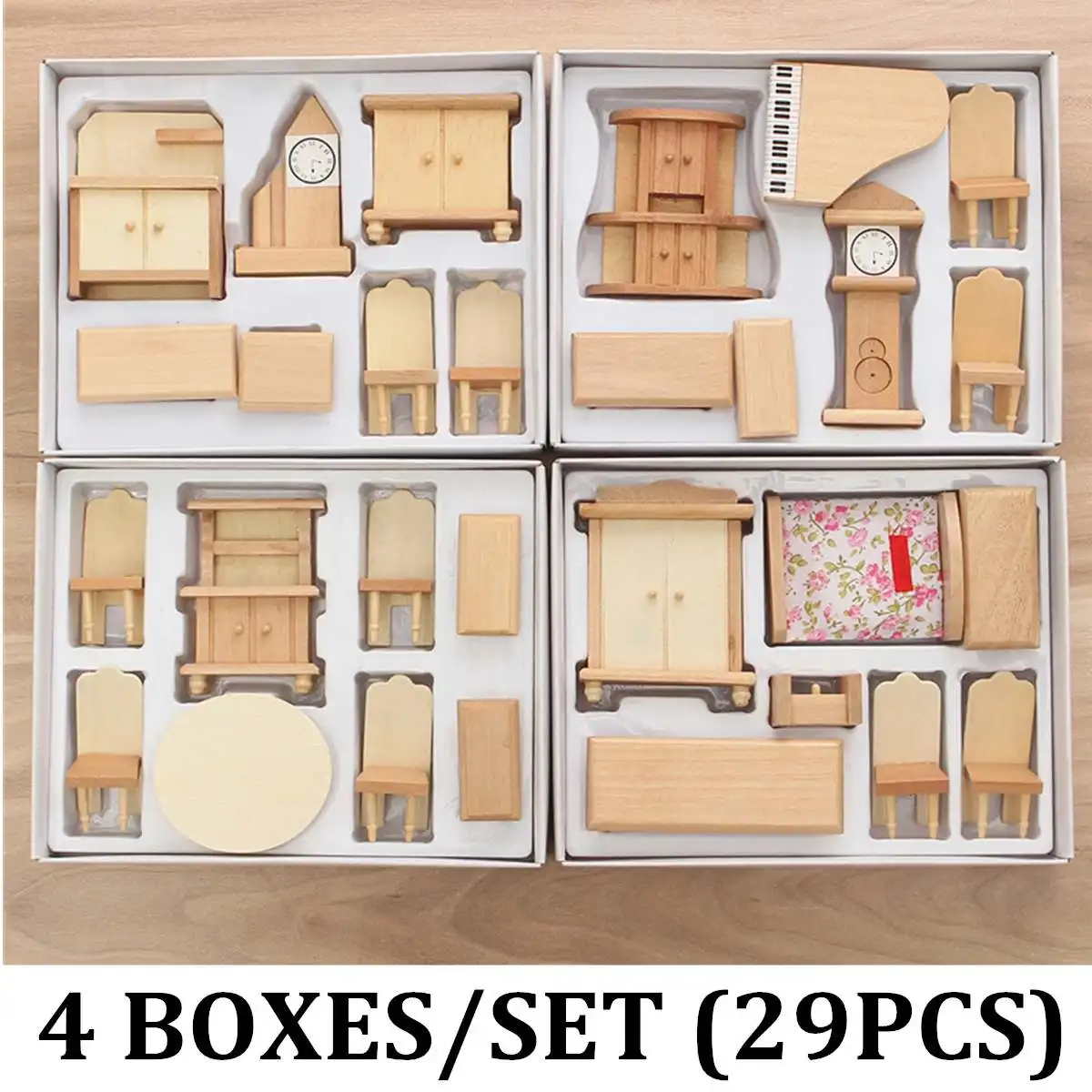 Новый 29 шт./компл./комплект 3D кукольный домик Миниатюрный Неокрашенный