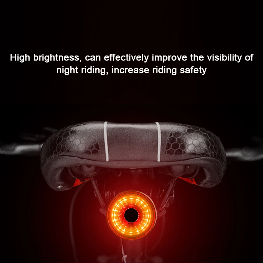 

Bike light Intelligent BicycleTail Lamp Induction USB Charging Flashlight for Cycling Night Riding Waterproof Riding Accessories