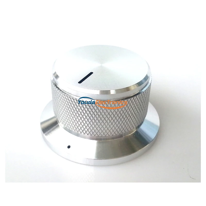 

1PC 44X34X25mm Silver Aluminium AMP volume potentiometer Knob 6.0mm hole