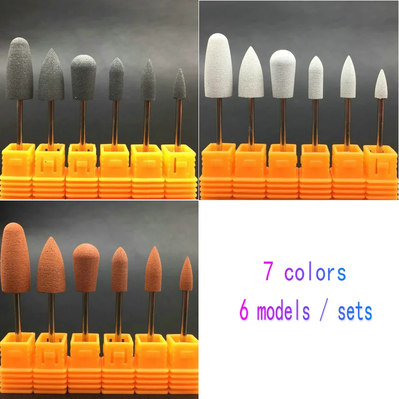 6 шт./компл. фрезы для ногтей полировки вращающиеся кутикулы инструменты