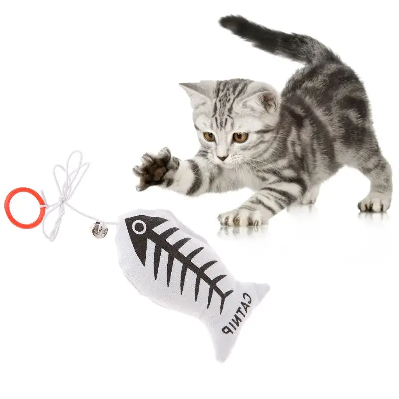Cat Toys Canvas Fish Catnip Interactive Play Funny Hanging Ring Kitten Stuffed Toy Pet Dog Puppy Products Chew Bite Supplies | Дом и сад