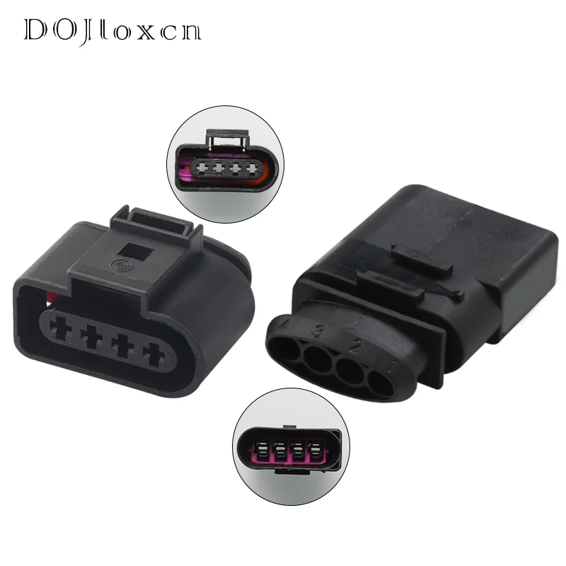 

1 Set 4 Pin 3.5 MM Automotive Waterproof Connector 4B0973724 Coil Extension Adapter Electrical Wire Plug 1J0973824 For VW AUDI