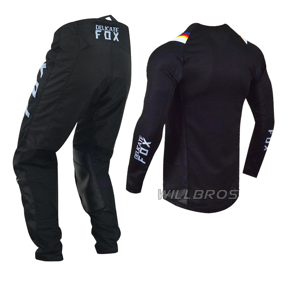 2020 DELICATE FOX Black Blue Jersey Pant Men's Gear for Motocross Dirt Bike MX SX Off-Road | Автомобили и мотоциклы