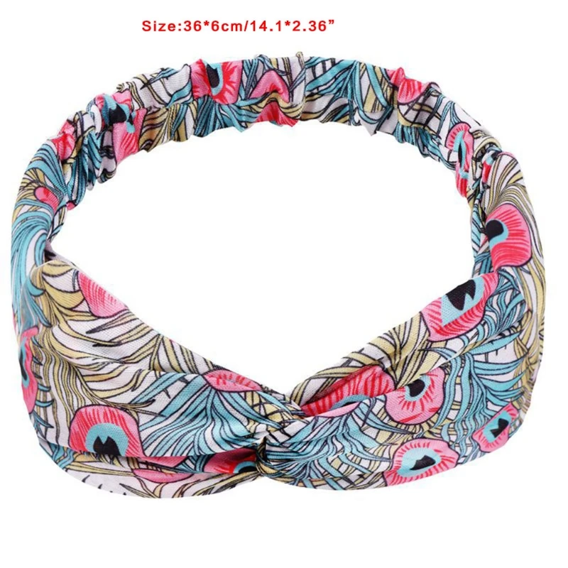 

2021 New Womens Headbands Knotted Hairband Boho Floral Head Wrap Wide Turban Elastic Headband Non Slip Fashion Hair Accessories