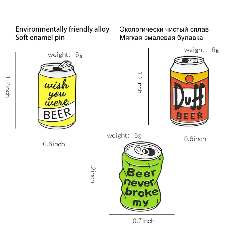 Эмалированная брошь в виде пива сумок одежды