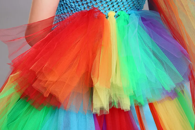 Пышное Платье для девочек с единорогом радужной расцветки | Детская одежда и