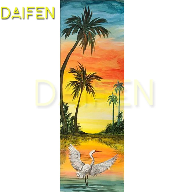 

Алмазная мозаика «Пальма», картина из круглых страз, полная выкладка, кокосовое дерево с краном, 5D «сделай сам»