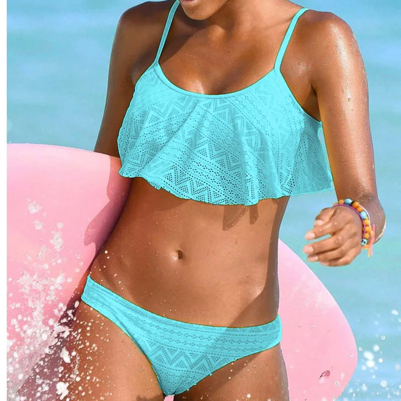 Купальник-бикини с эффектом пуш-ап и завышенной талией | Женская одежда