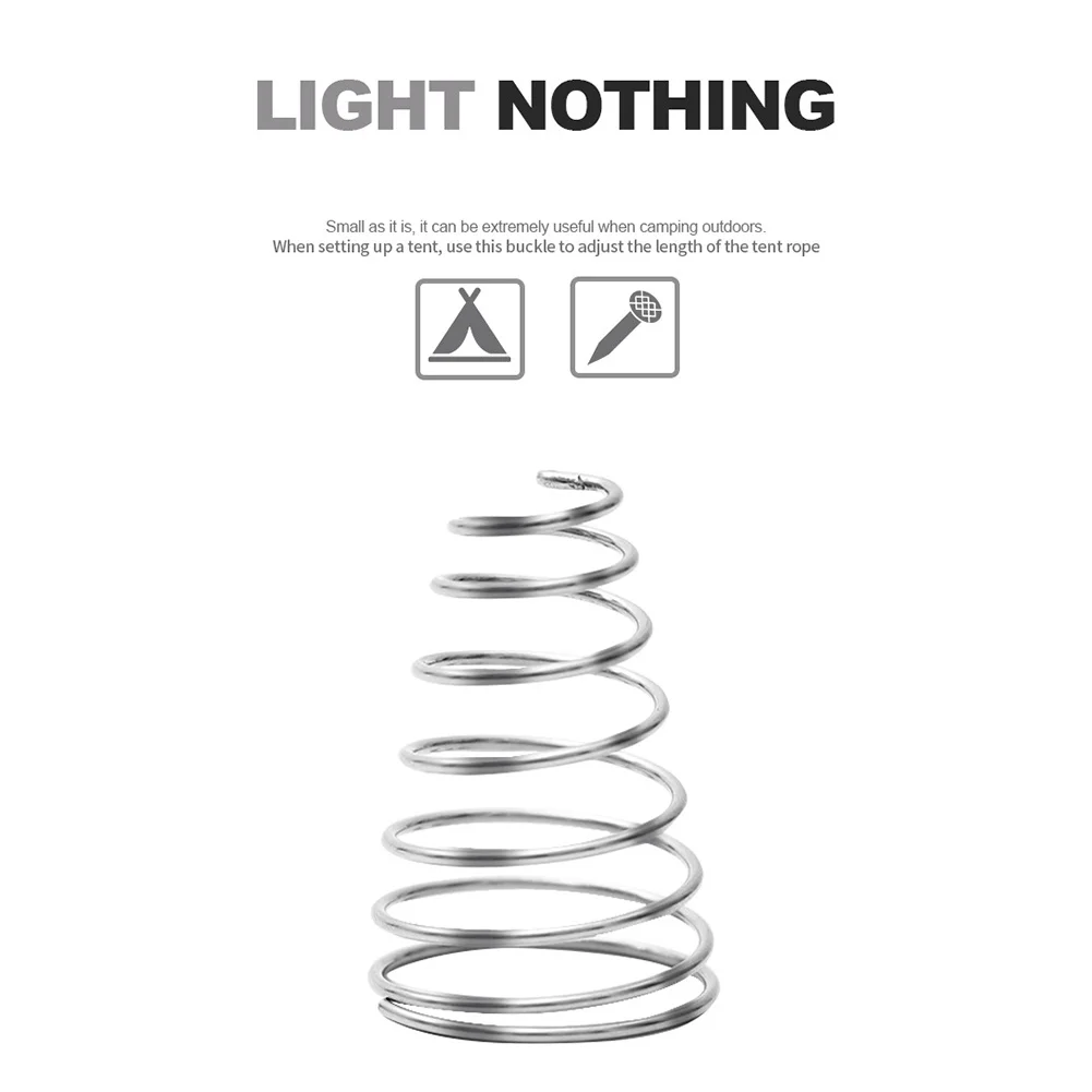 

10Pcs Set Outdoor Deck Gap with Spring Fixed Fish Bone Nail Wood Plank Tent Drawn Rope Nail for Traveling Hiking