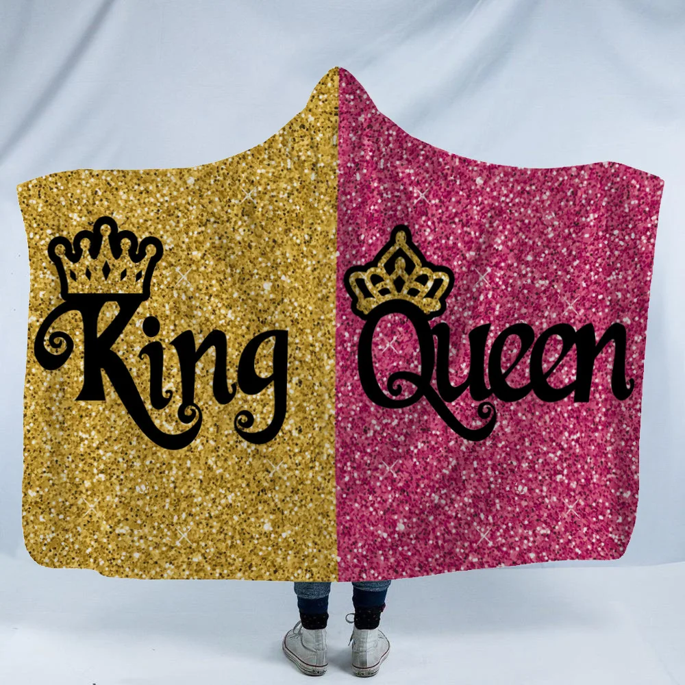 

Double Thicken Blanket 3D Letters with Hood Series Printed Blanket Cloak Sofa Cover Blanket Camping Warm Blanket