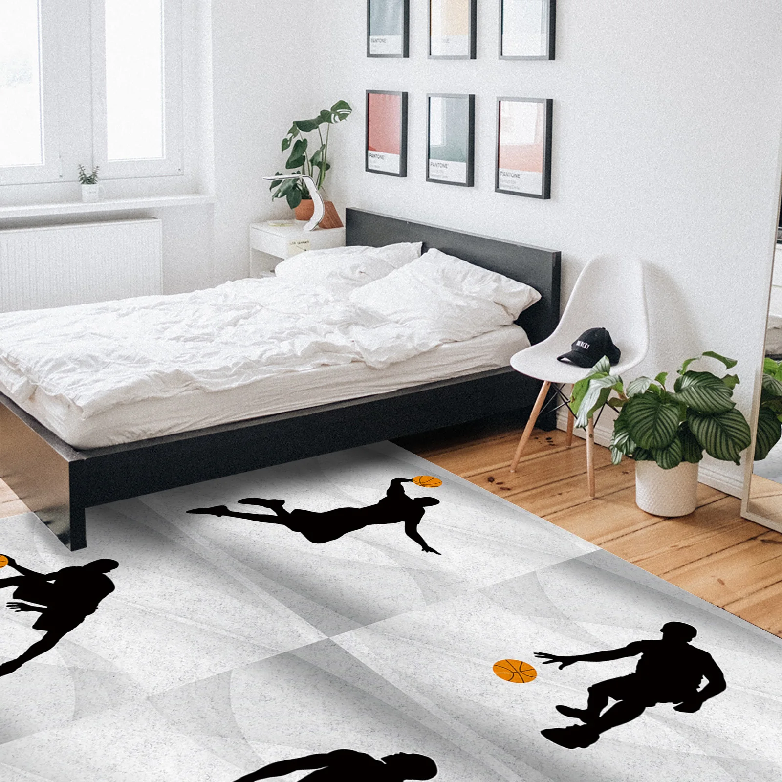 Баскетбольный Спорт серый фон ковер спальная комната прикроватное одеяло коврик