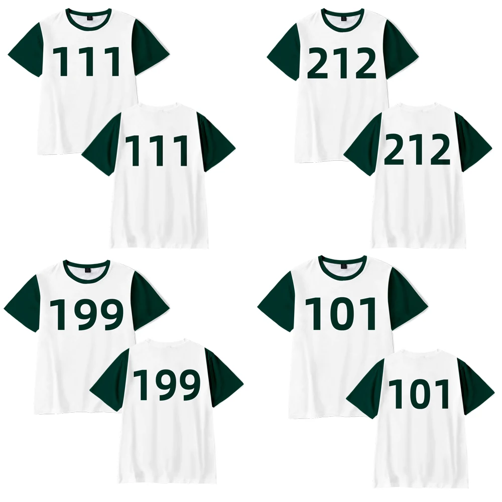 

New Listing 3D Squid Game T-Shirt Men Women Unisex Tees Casual Hip Hop Kids t shirt Summer Boys Girls Splicing Tops