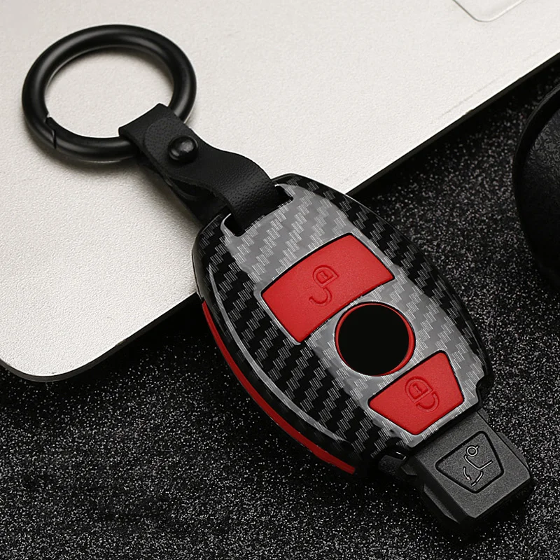 

2019 Fashion ABS+Silica gel Carbon fiber Car Key protect Case cover For Mercedes benz A B R G Class GLK GLA W204 W251 W463 W176