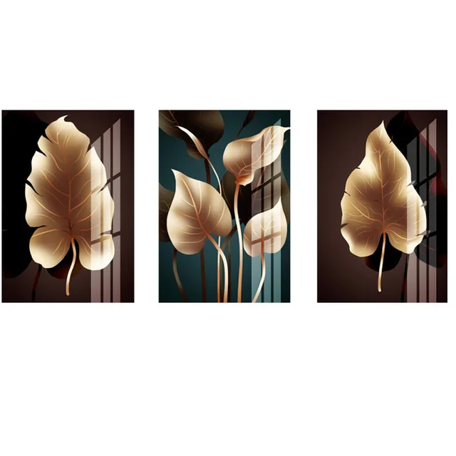 Северное растение Золотой лист холст живопись постеры и печать листья