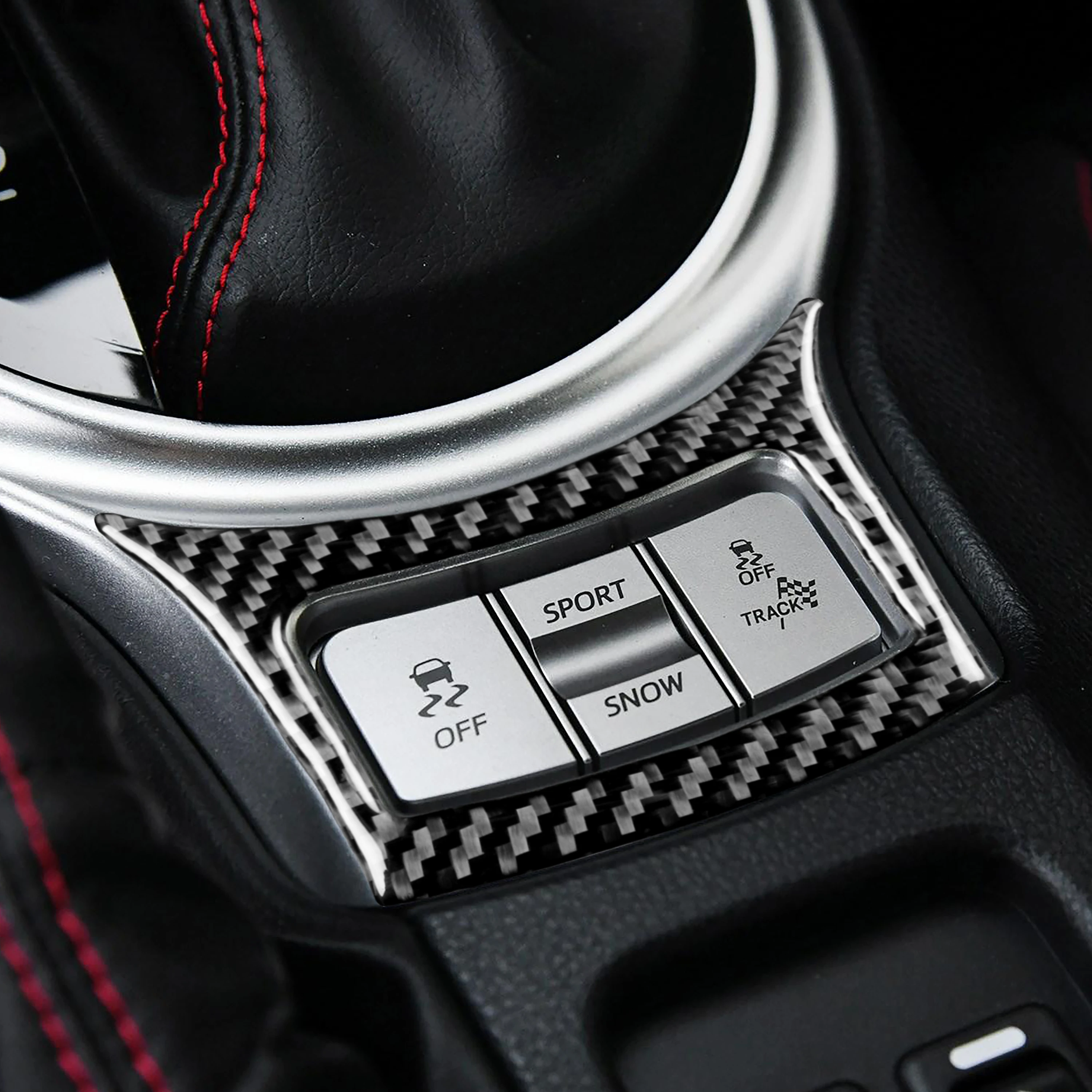 

LHD RHD Carbon Fiber Console Central Gear Shift Push Button Key Switch Frame Cover Panel Trim For Toyota GT86 Subaru BRZ 2017-19