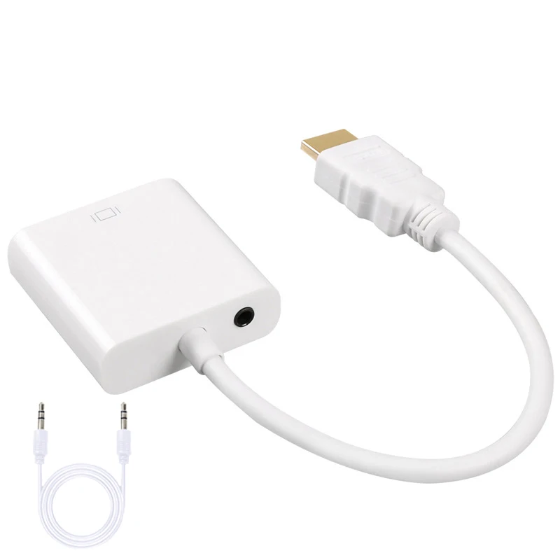 audio but no power Адаптер hdmi-vga кабель конвертер HDMI VGA кабель Поддержка 1080P с аудио кабелем для HD tv xbox PS3 PS4 ноутбука ТВ коробка - Цвет: audio but no power