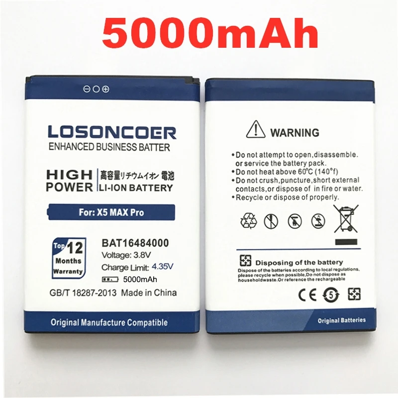 LOSONCOER BAT16484000 батарея 5000 мАч для DOOGEE X5 MAX Pro батарея Для DOOGEE X5 MAX батарея