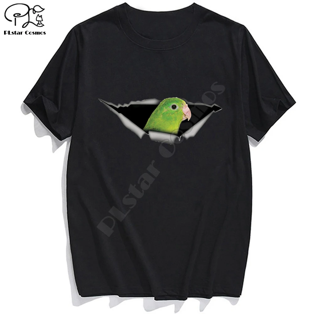 Футболка модная брендовая летняя забавная с принтом попугая мужские и женские