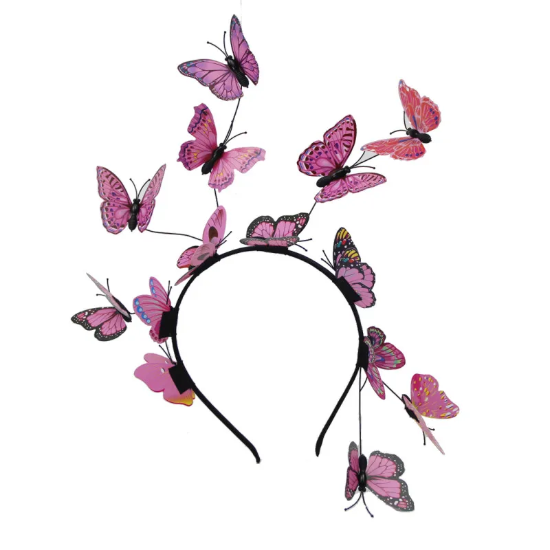 

Butterfly hairband Molans Solid Flutter Faerie Butterfly Headbands Colorful Bogus Butterflies Wild Hair Hoop Wedding Headpiece