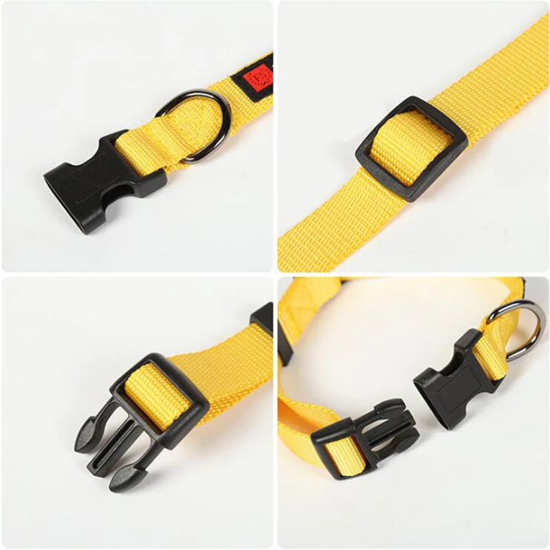 Нейлоновый ошейник для домашних животных однотонный персонализированный