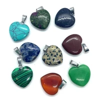 natural stone malachite lapis lazuli pendant heart shaped jewelry making supplies handmade necklace jewelry accessories 3 pieces