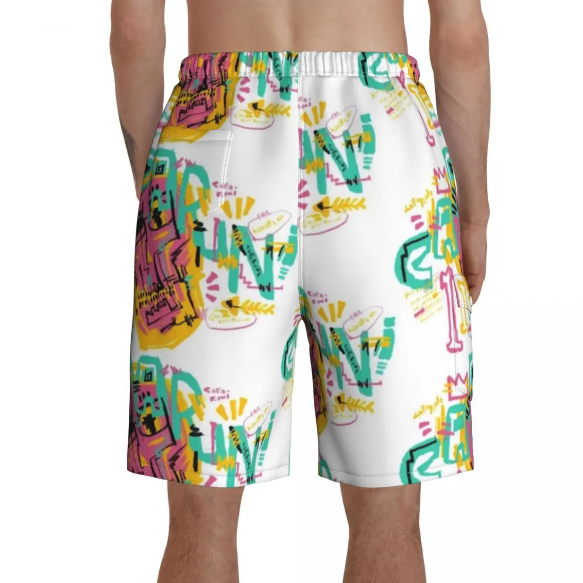 

Basquiat Board Shorts Polyester Swimming Trunks Beach Pattern Men Swim Trunks